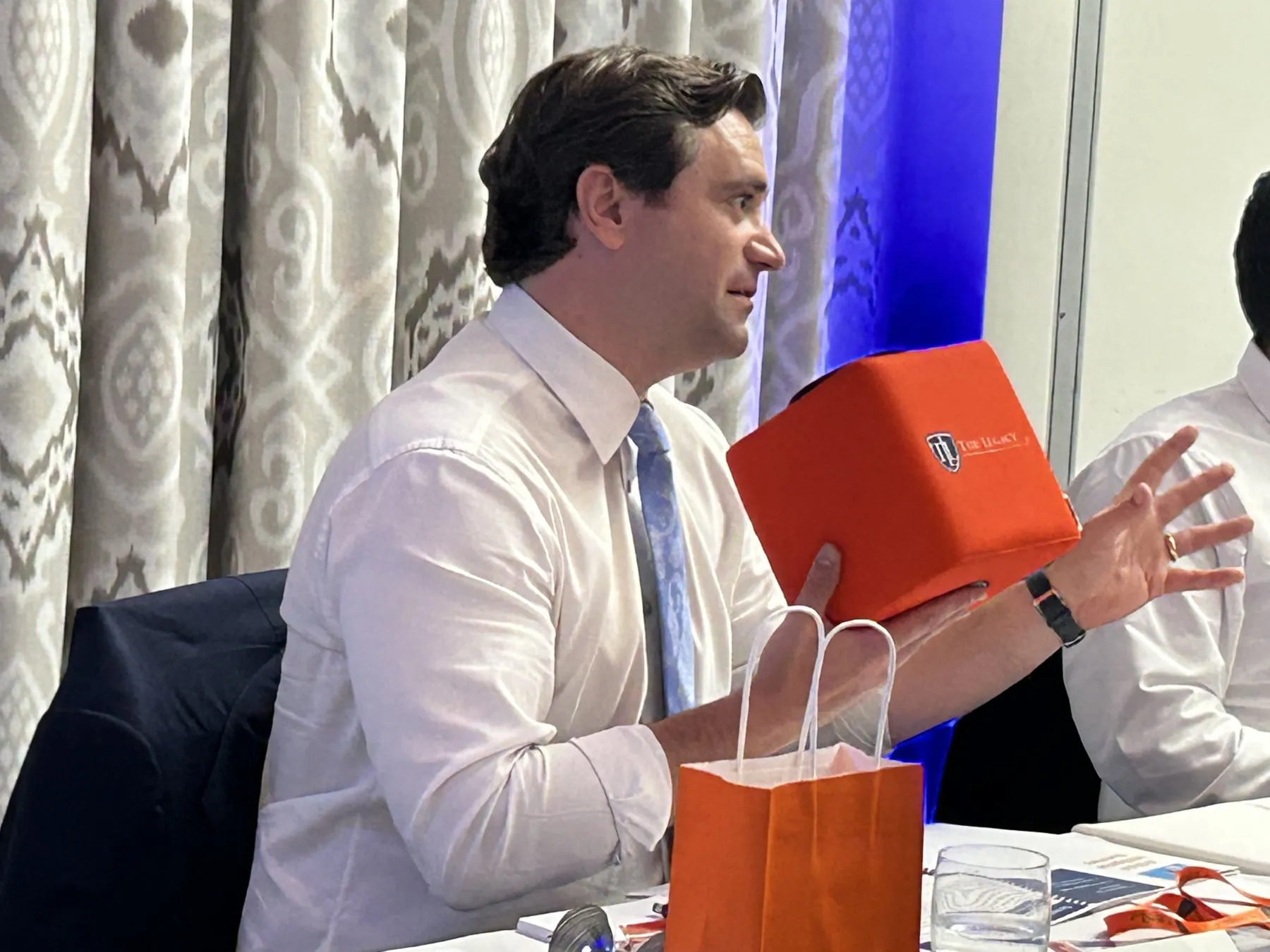Attorney leading a discussion